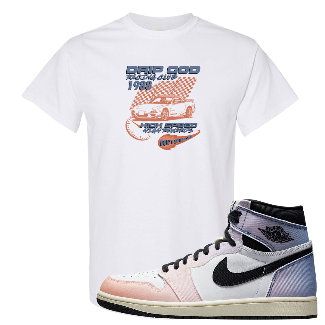 Skyline 1s T Shirt | Drip God Racing Club, White