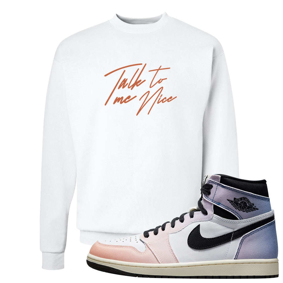 Skyline 1s Crewneck Sweatshirt | Talk To Me Nice, White