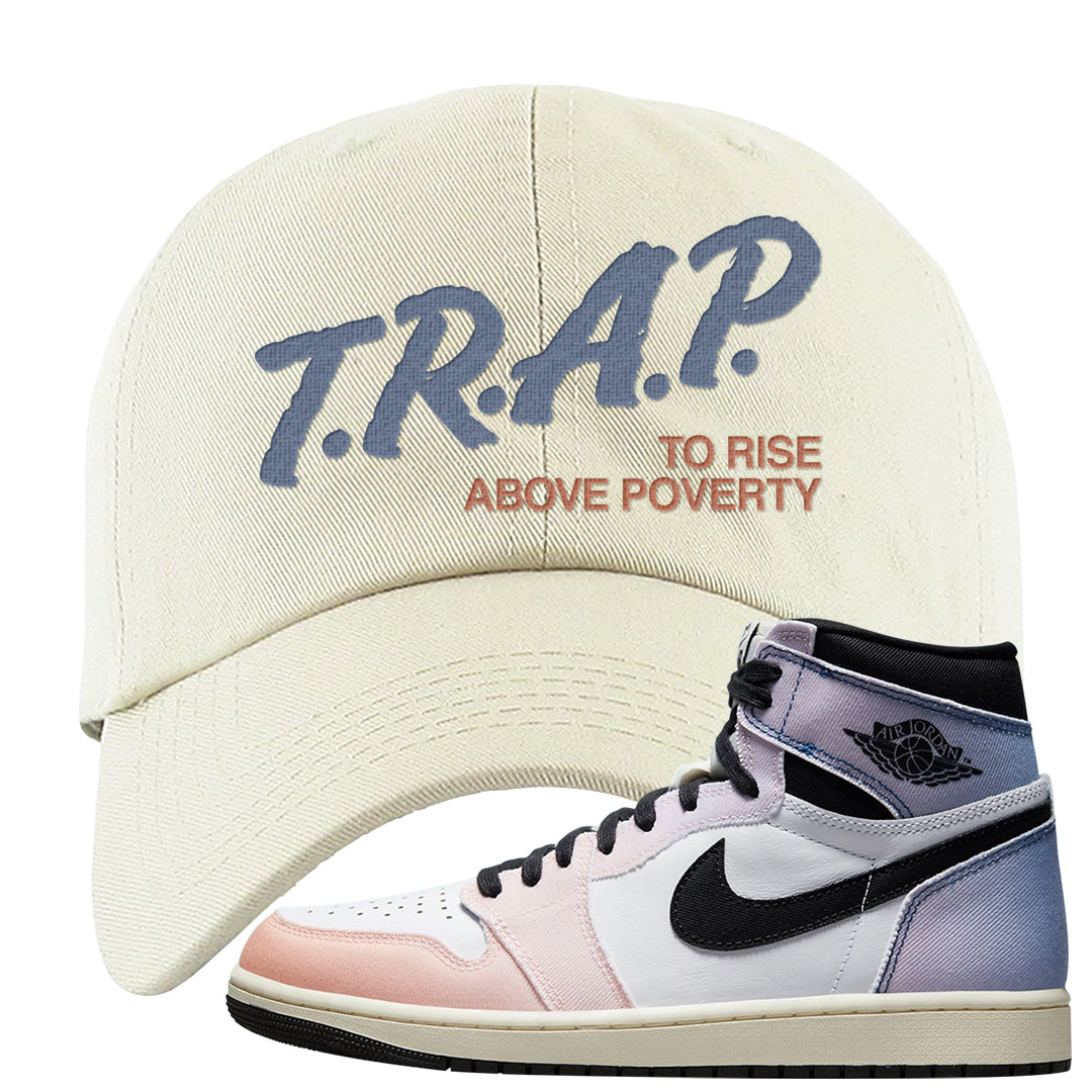 Skyline 1s Dad Hat | Trap To Rise Above Poverty, White