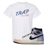 Skyline 1s T Shirt | Trap To Rise Above Poverty, White