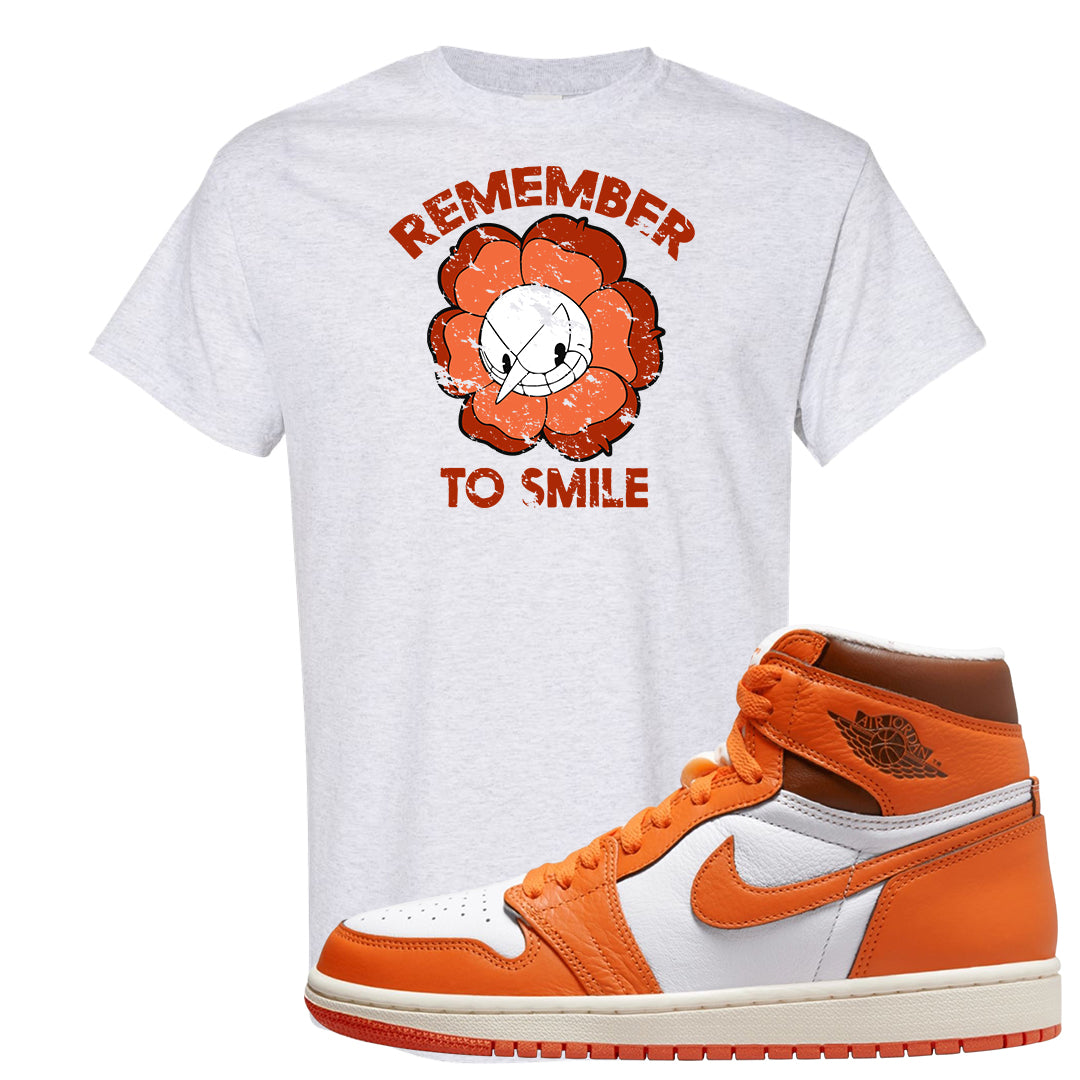 Starfish High 1s T Shirt | Remember To Smile, Ash