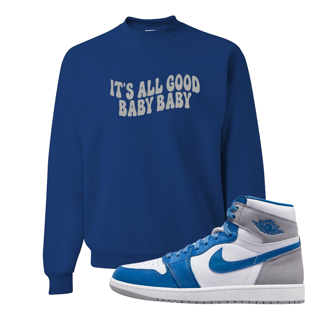 True Blue 1s Crewneck Sweatshirt | All Good Baby, Royal