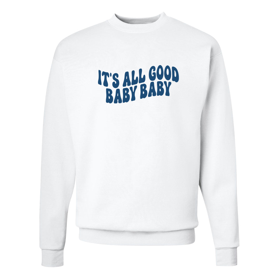 True Blue 1s Crewneck Sweatshirt | All Good Baby, White