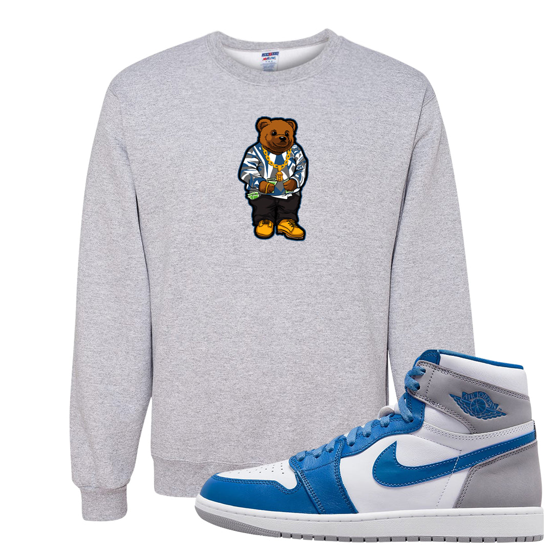 True Blue 1s Crewneck Sweatshirt | Sweater Bear, Ash
