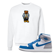 True Blue 1s Crewneck Sweatshirt | Sweater Bear, White