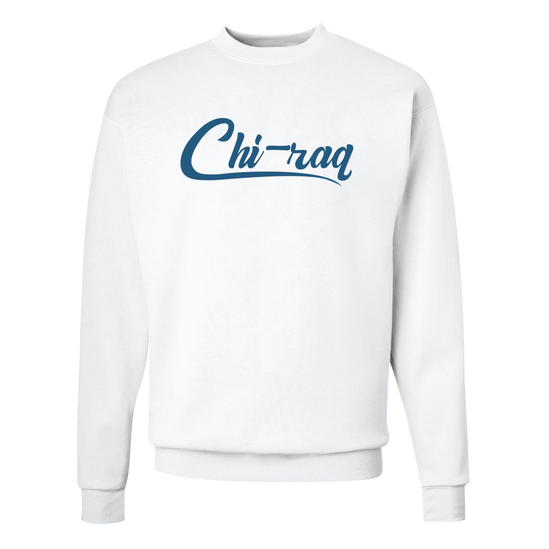 True Blue 1s Crewneck Sweatshirt | Chiraq, White