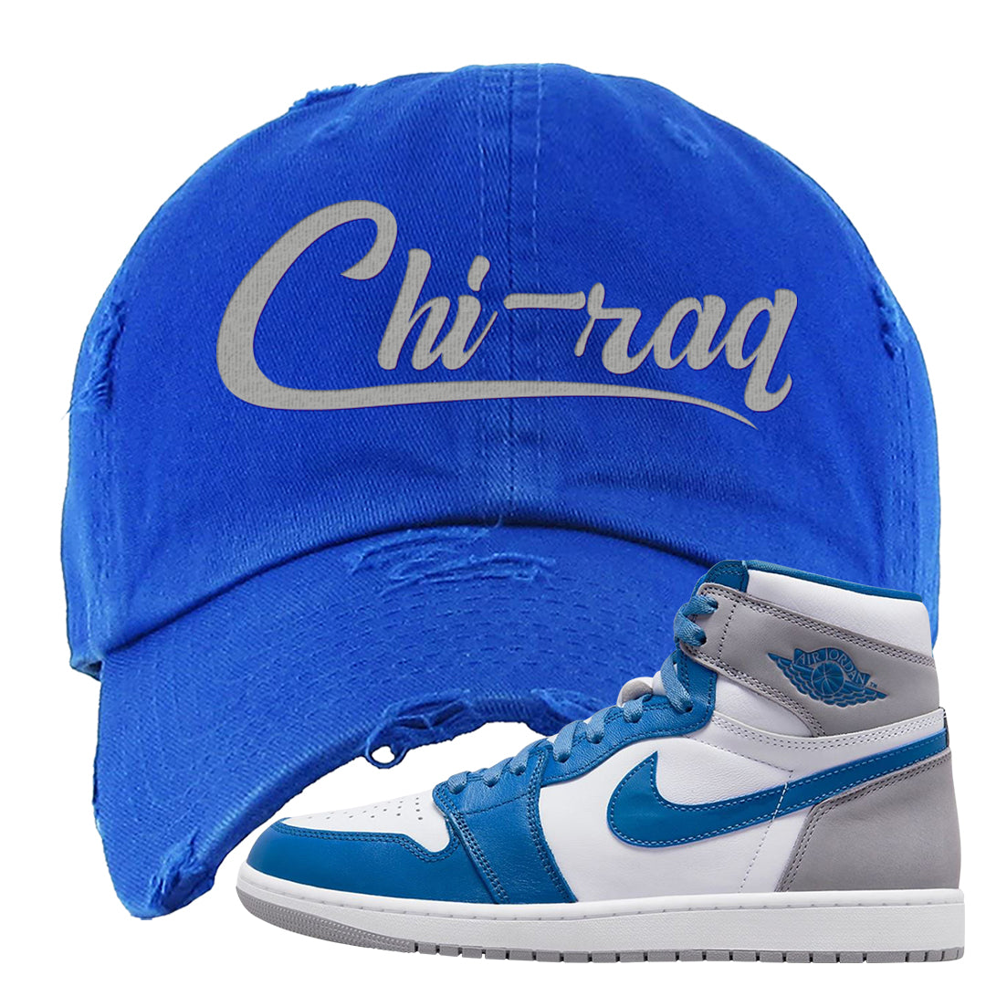 True Blue 1s Distressed Dad Hat | Chiraq, Royal