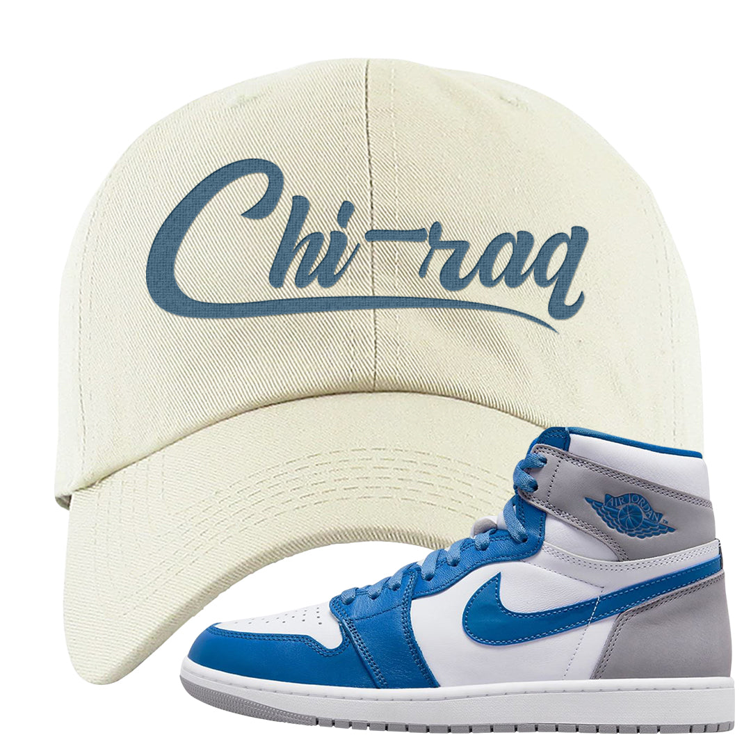 True Blue 1s Dad Hat | Chiraq, White