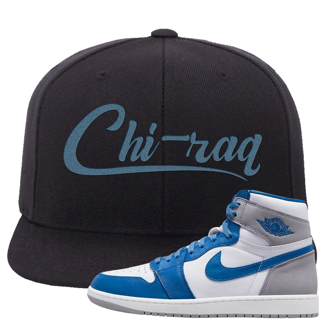 True Blue 1s Snapback Hat | Chiraq, Black