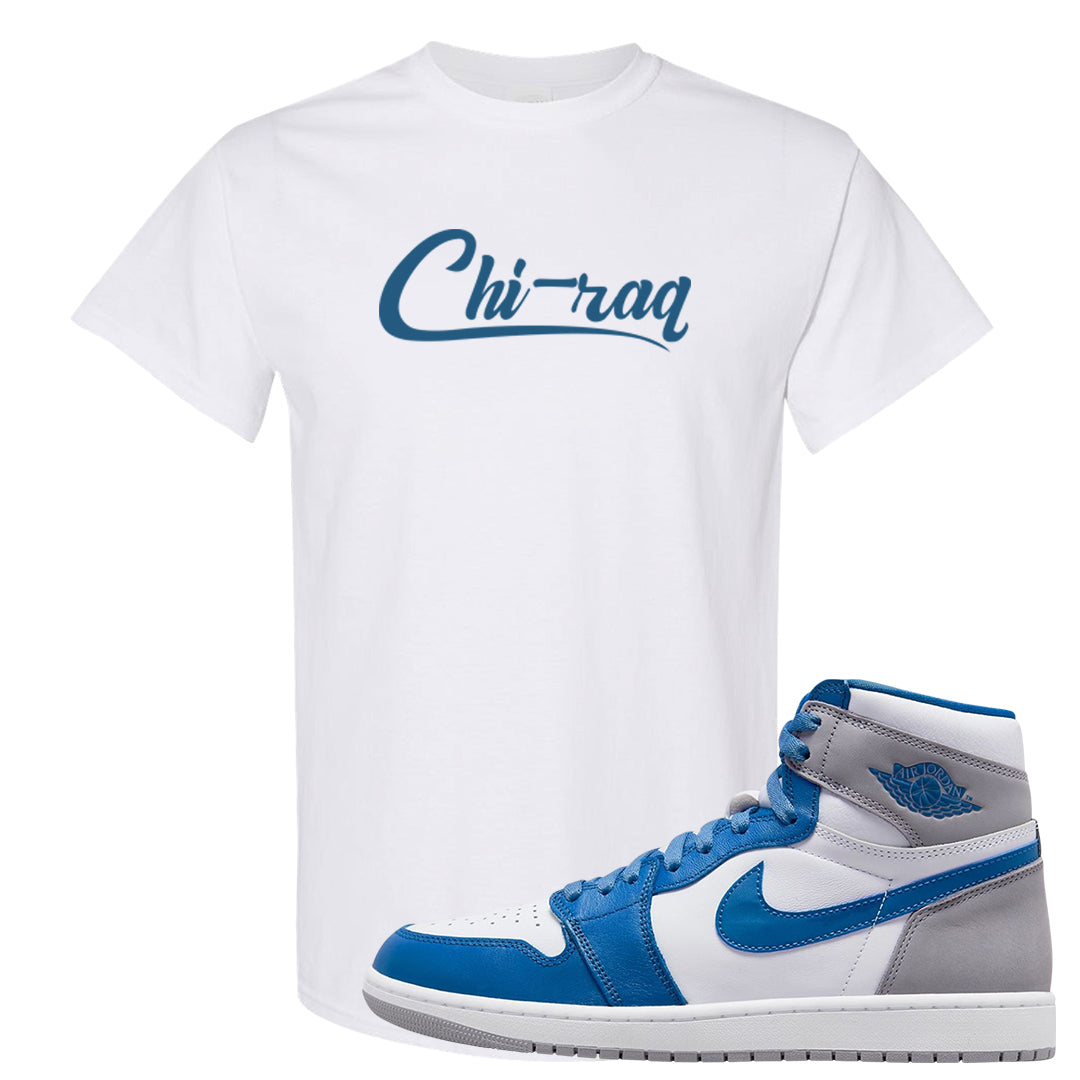 True Blue 1s T Shirt | Chiraq, White