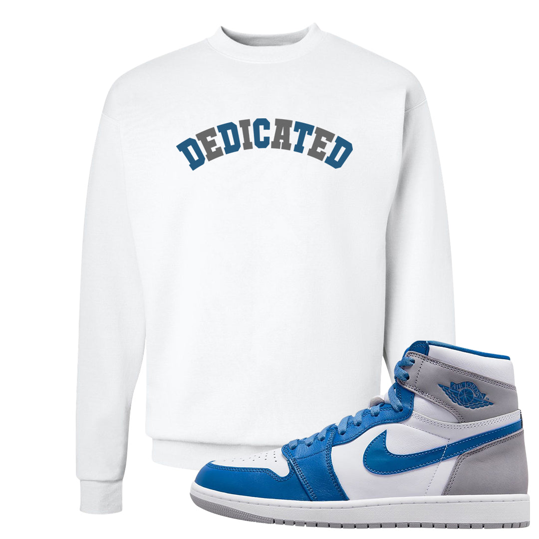 True Blue 1s Crewneck Sweatshirt | Dedicated, White