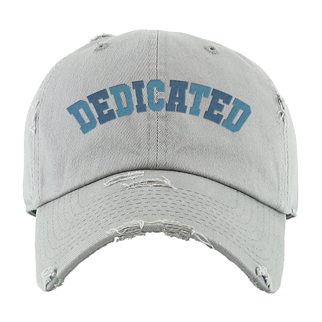 True Blue 1s Distressed Dad Hat | Dedicated, Light Gray