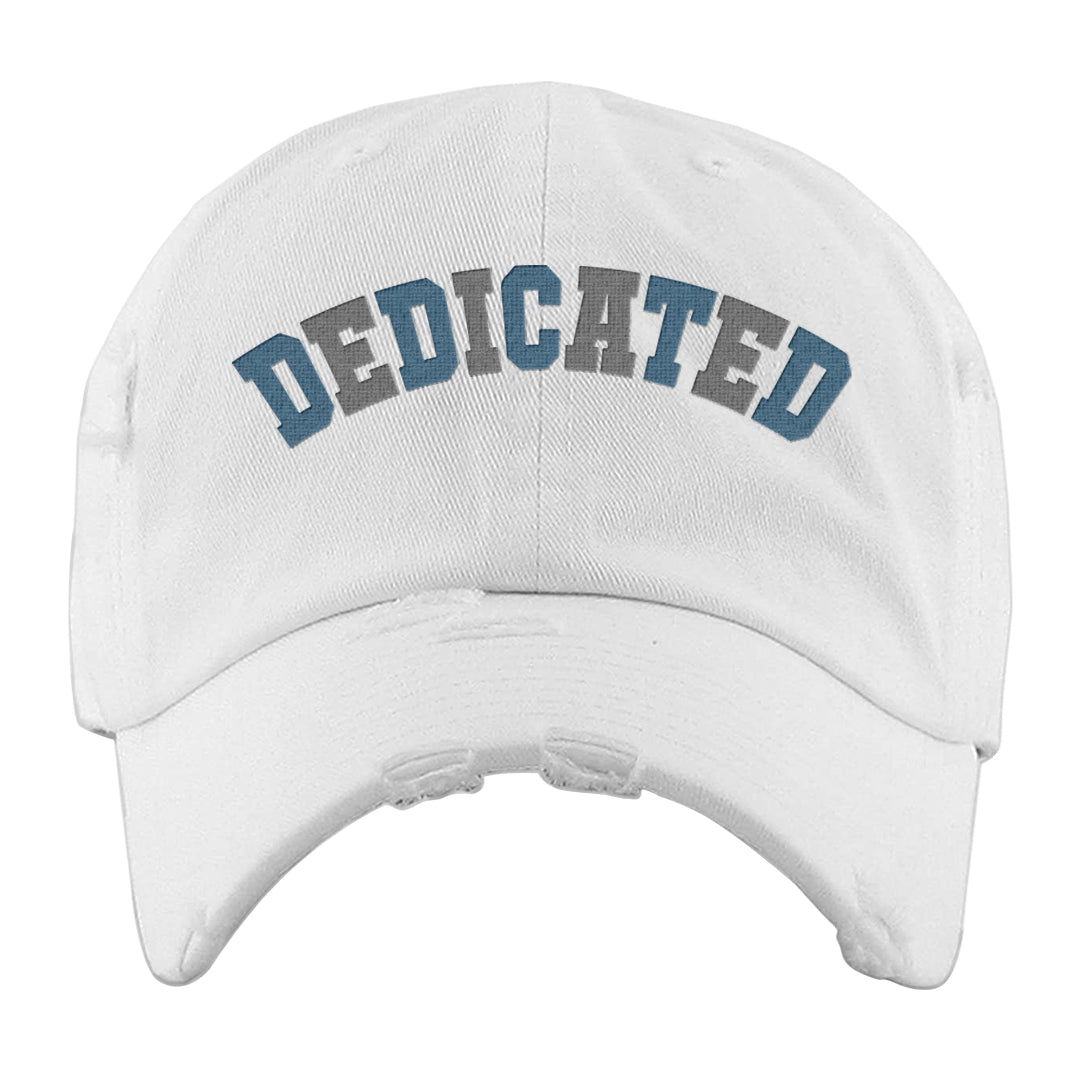 True Blue 1s Distressed Dad Hat | Dedicated, White