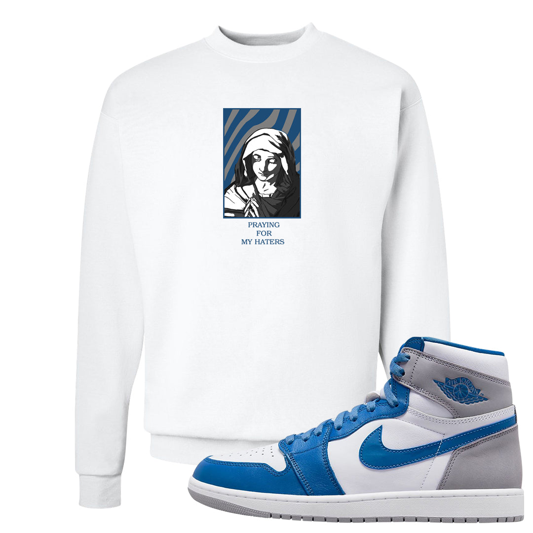 True Blue 1s Crewneck Sweatshirt | God Told Me, White