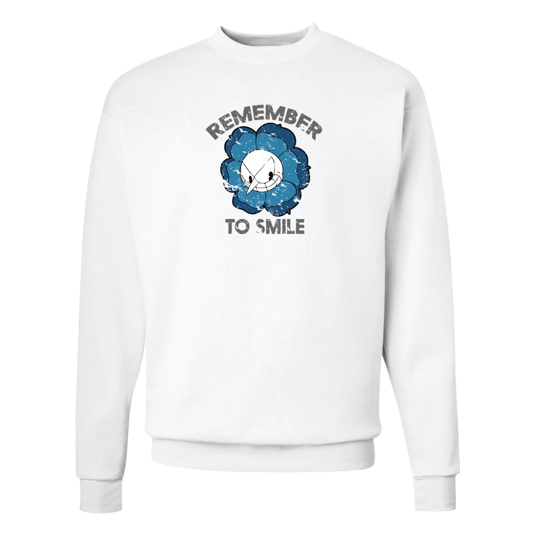 True Blue 1s Crewneck Sweatshirt | Remember To Smile, White