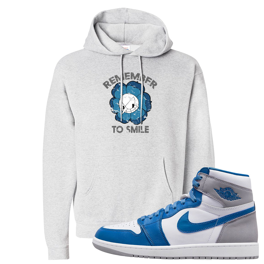 True Blue 1s Hoodie | Remember To Smile, Ash