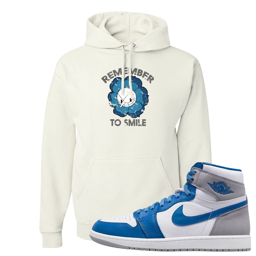 True Blue 1s Hoodie | Remember To Smile, White