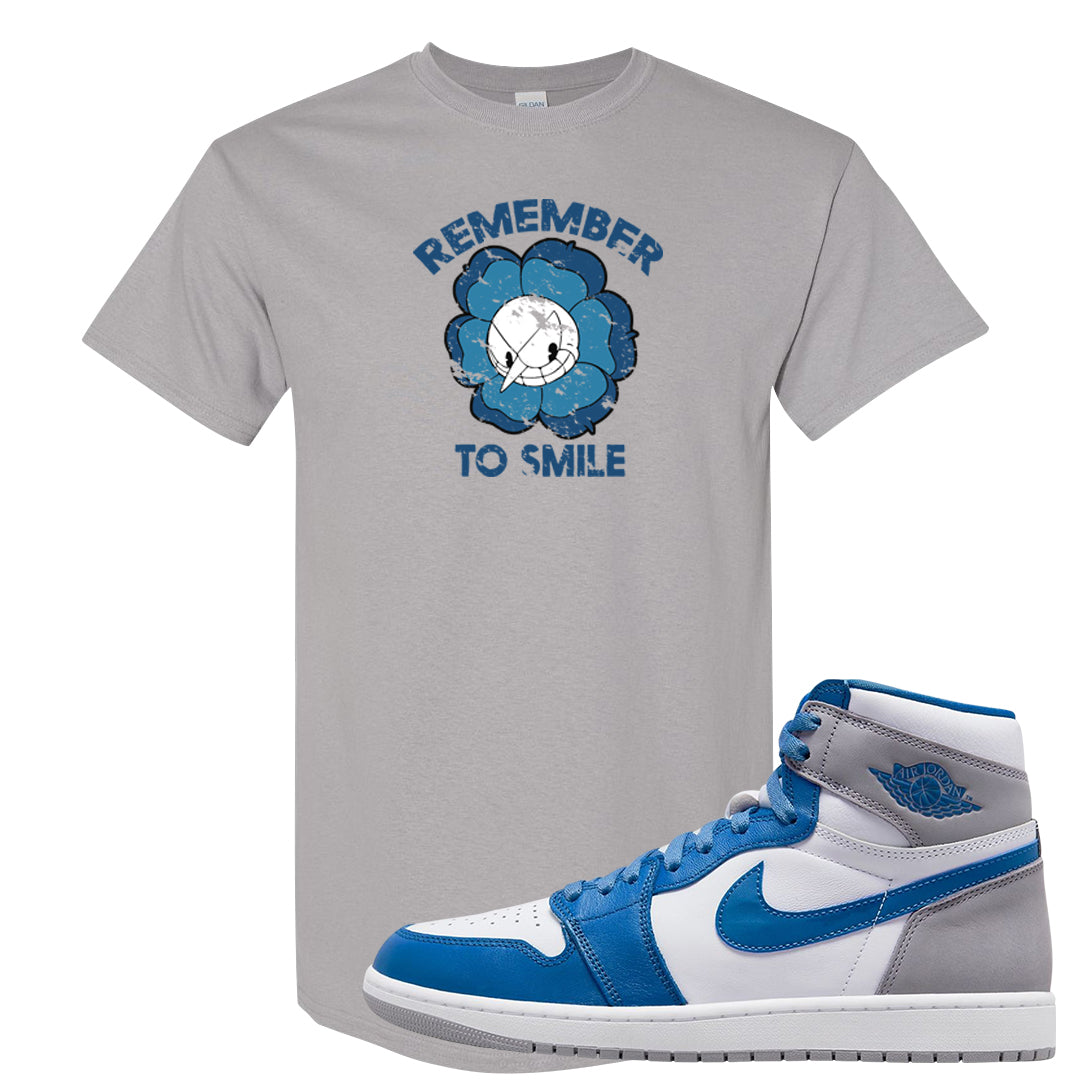 True Blue 1s T Shirt | Remember To Smile, Gravel