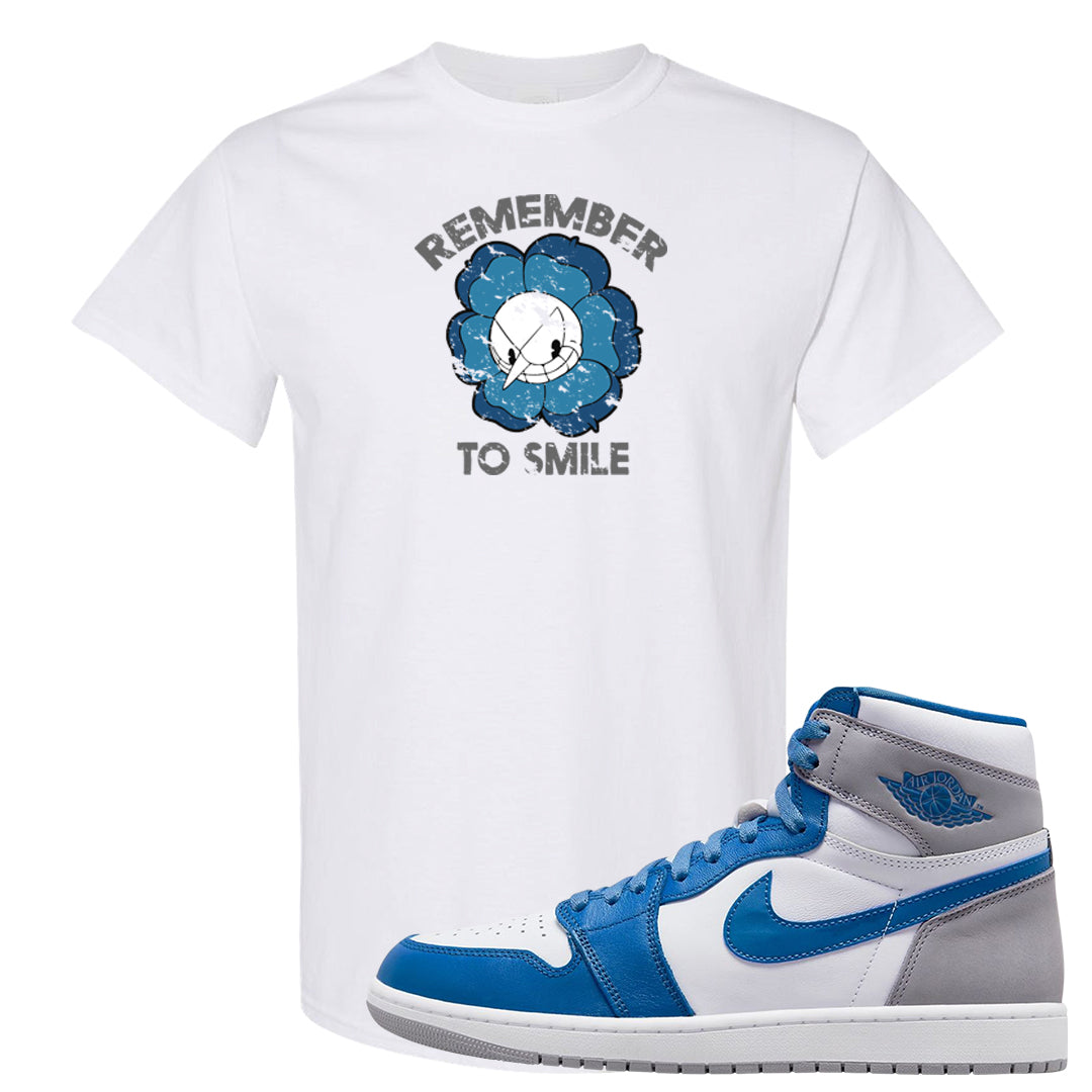 True Blue 1s T Shirt | Remember To Smile, White