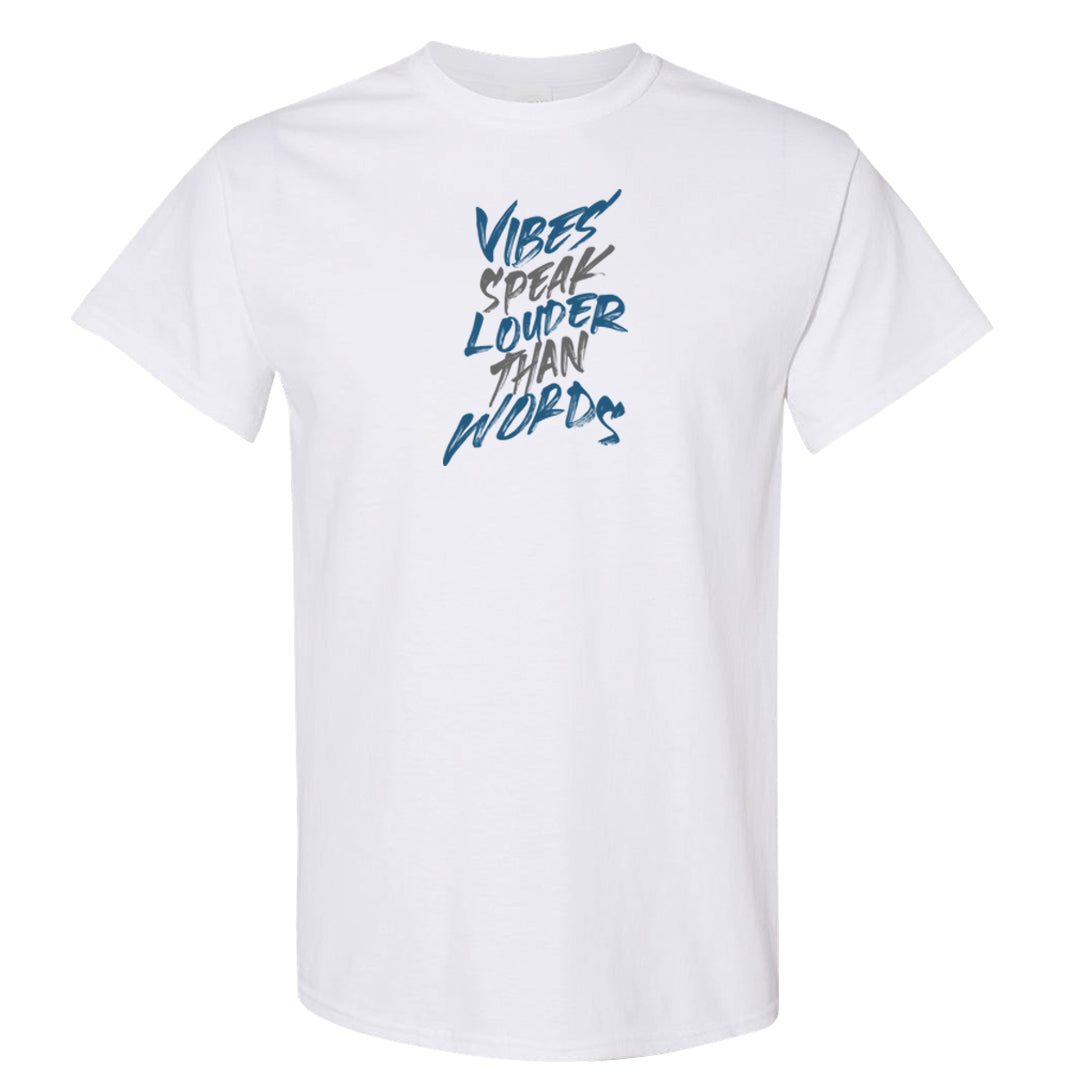 True Blue 1s T Shirt | Vibes Speak Louder Than Words, White