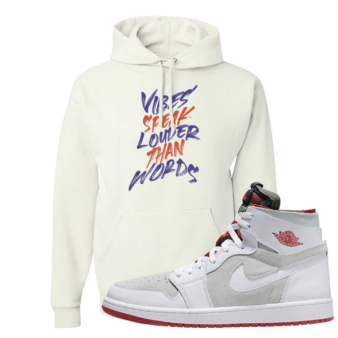 Hare CMFT Zoom 1s Hoodie | Vibes Speak Louder Than Words, White