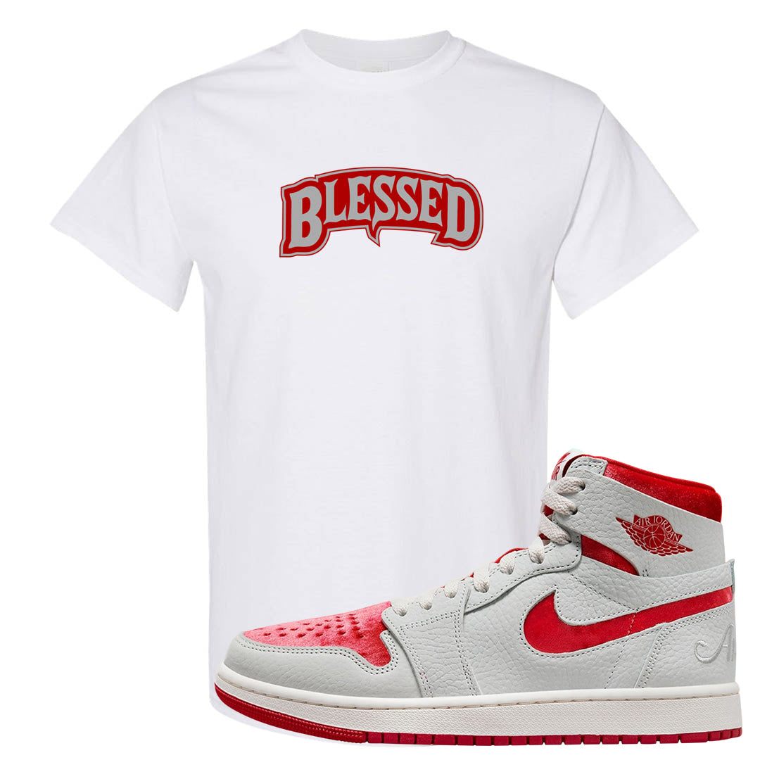 Valentine's Day CMFT Zoom 1s T Shirt | Blessed Arch, White