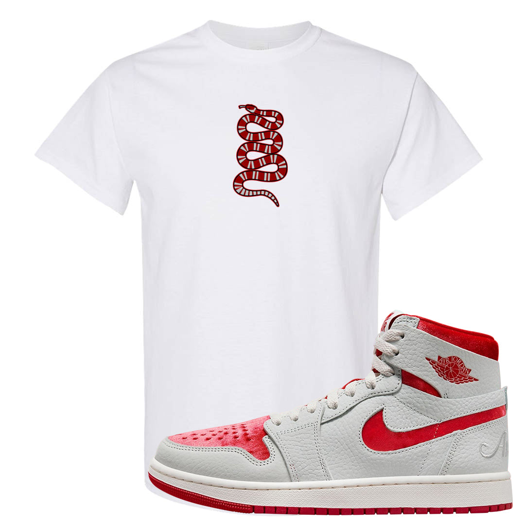 Valentine's Day CMFT Zoom 1s T Shirt | Coiled Snake, White