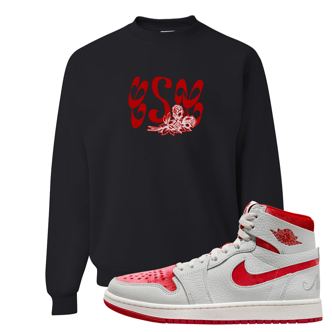 Valentine's Day CMFT Zoom 1s Crewneck Sweatshirt | Certified Sneakerhead, Black