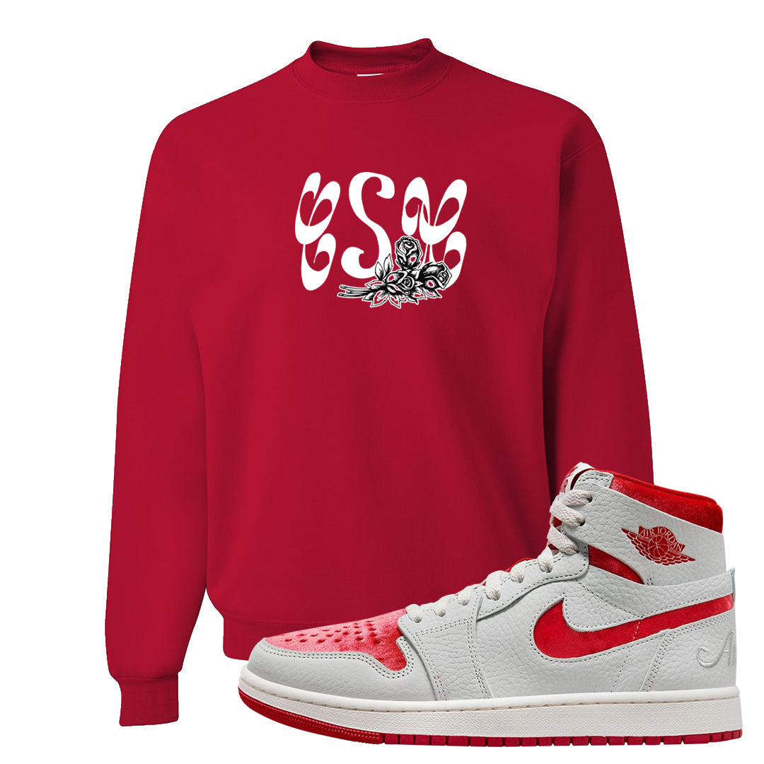 Valentine's Day CMFT Zoom 1s Crewneck Sweatshirt | Certified Sneakerhead, Red