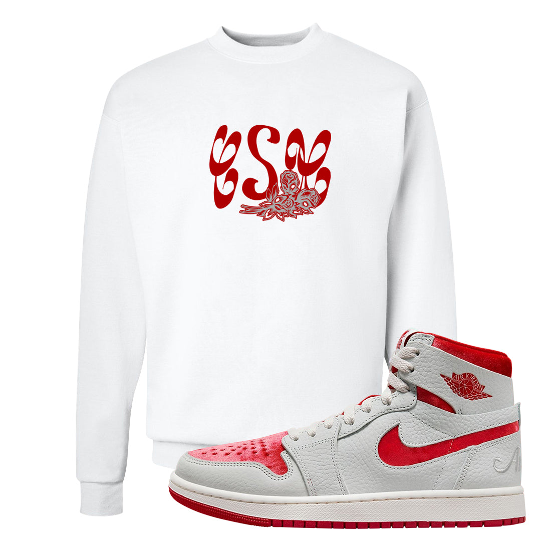 Valentine's Day CMFT Zoom 1s Crewneck Sweatshirt | Certified Sneakerhead, White