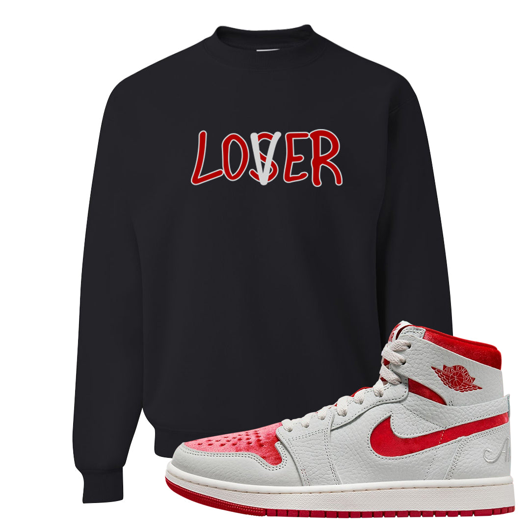 Valentine's Day CMFT Zoom 1s Crewneck Sweatshirt | Lover, Black