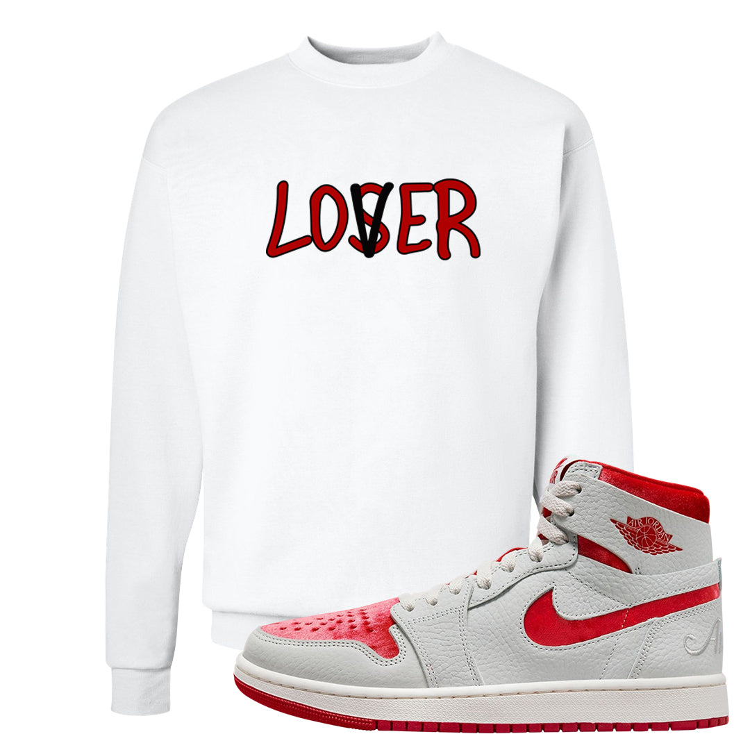 Valentine's Day CMFT Zoom 1s Crewneck Sweatshirt | Lover, White