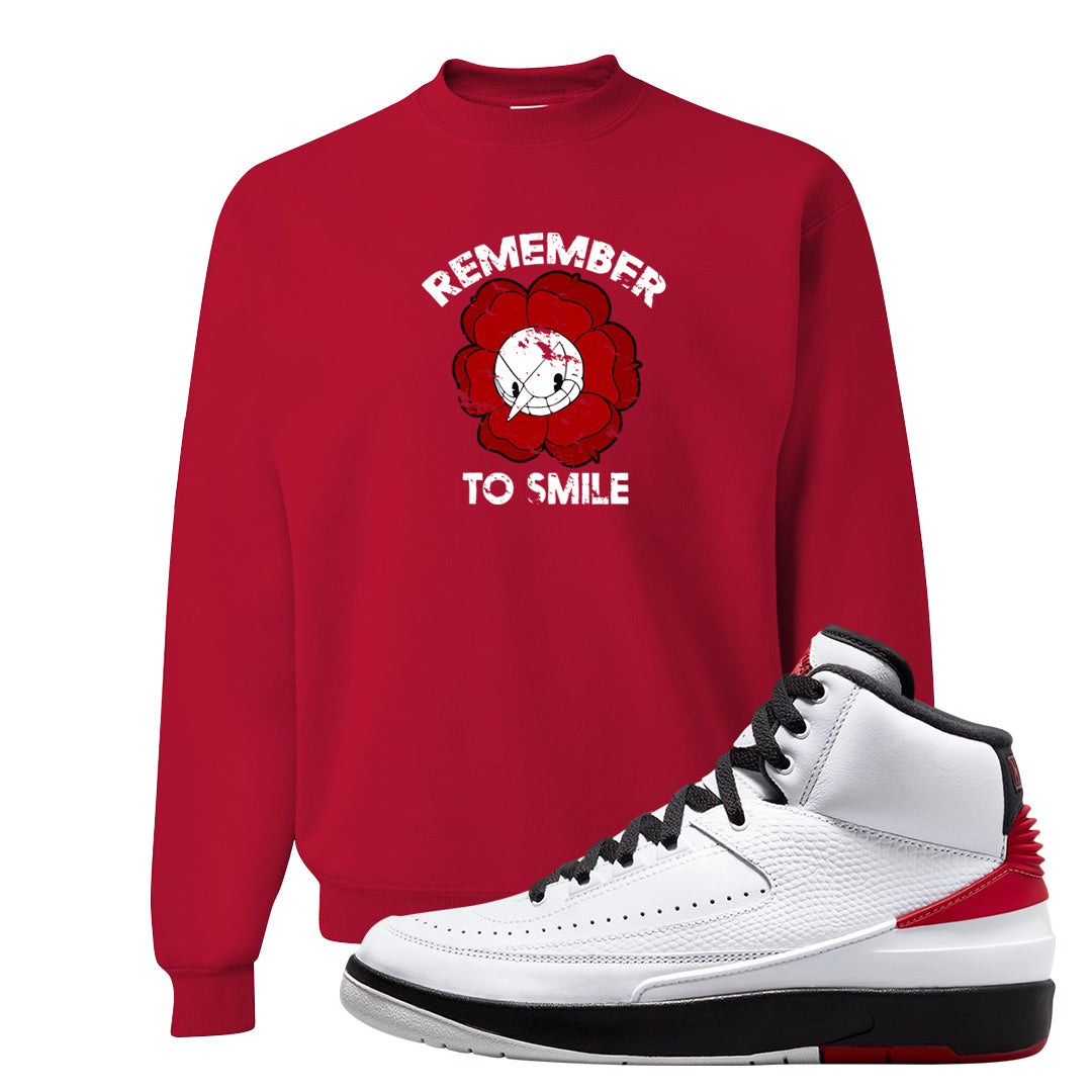 Chicago 2s Crewneck Sweatshirt | Remember To Smile, Red