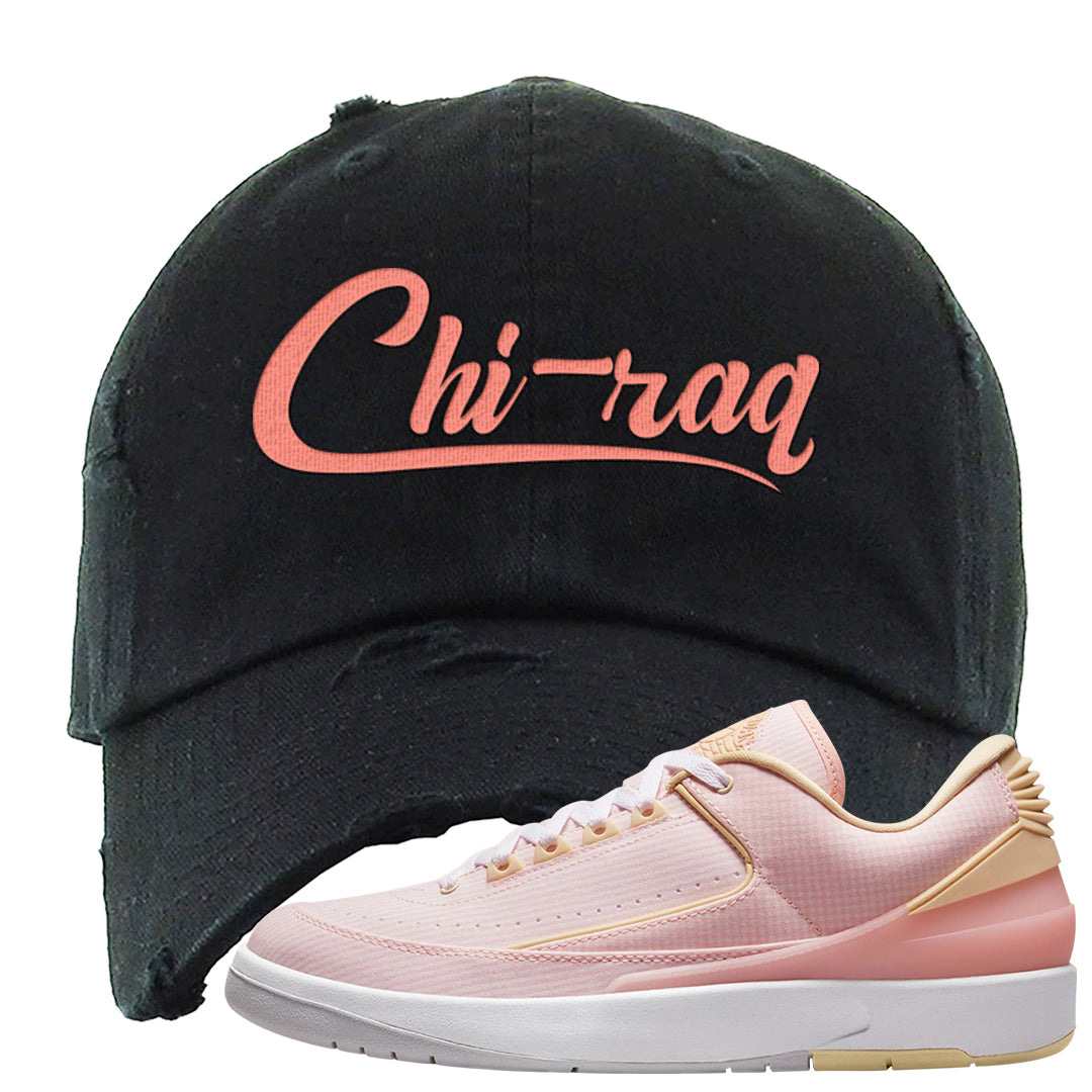 Craft Atmosphere Low 2s Distressed Dad Hat | Chiraq, Black