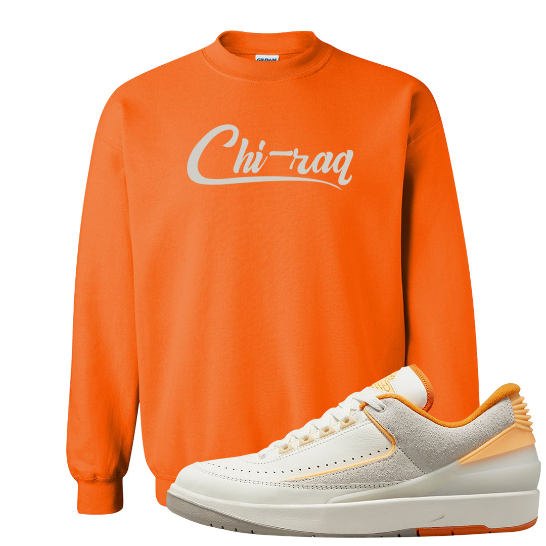 Melon Tint Low Craft 2s Crewneck Sweatshirt | Chiraq, Safety Orange