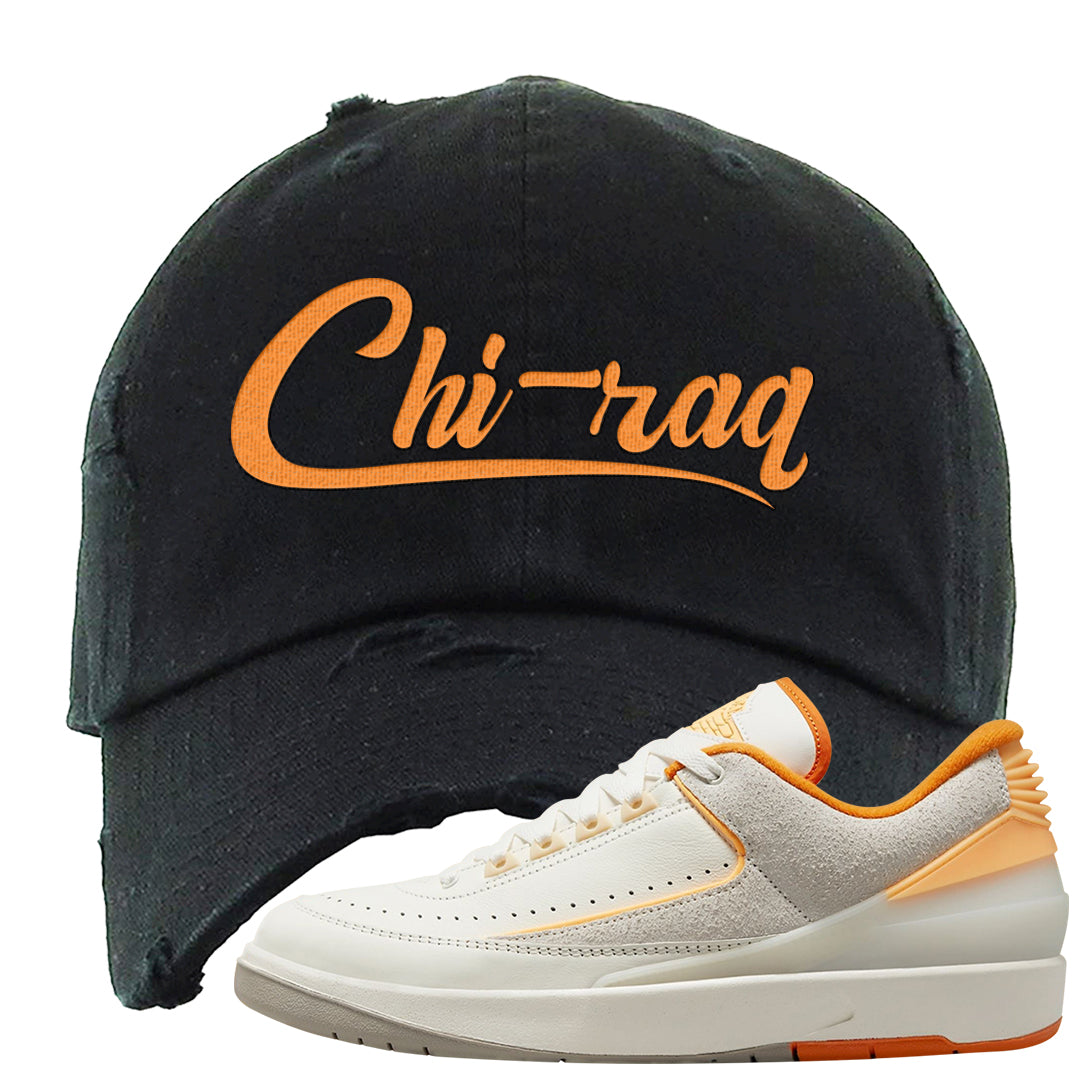 Melon Tint Low Craft 2s Distressed Dad Hat | Chiraq, Black