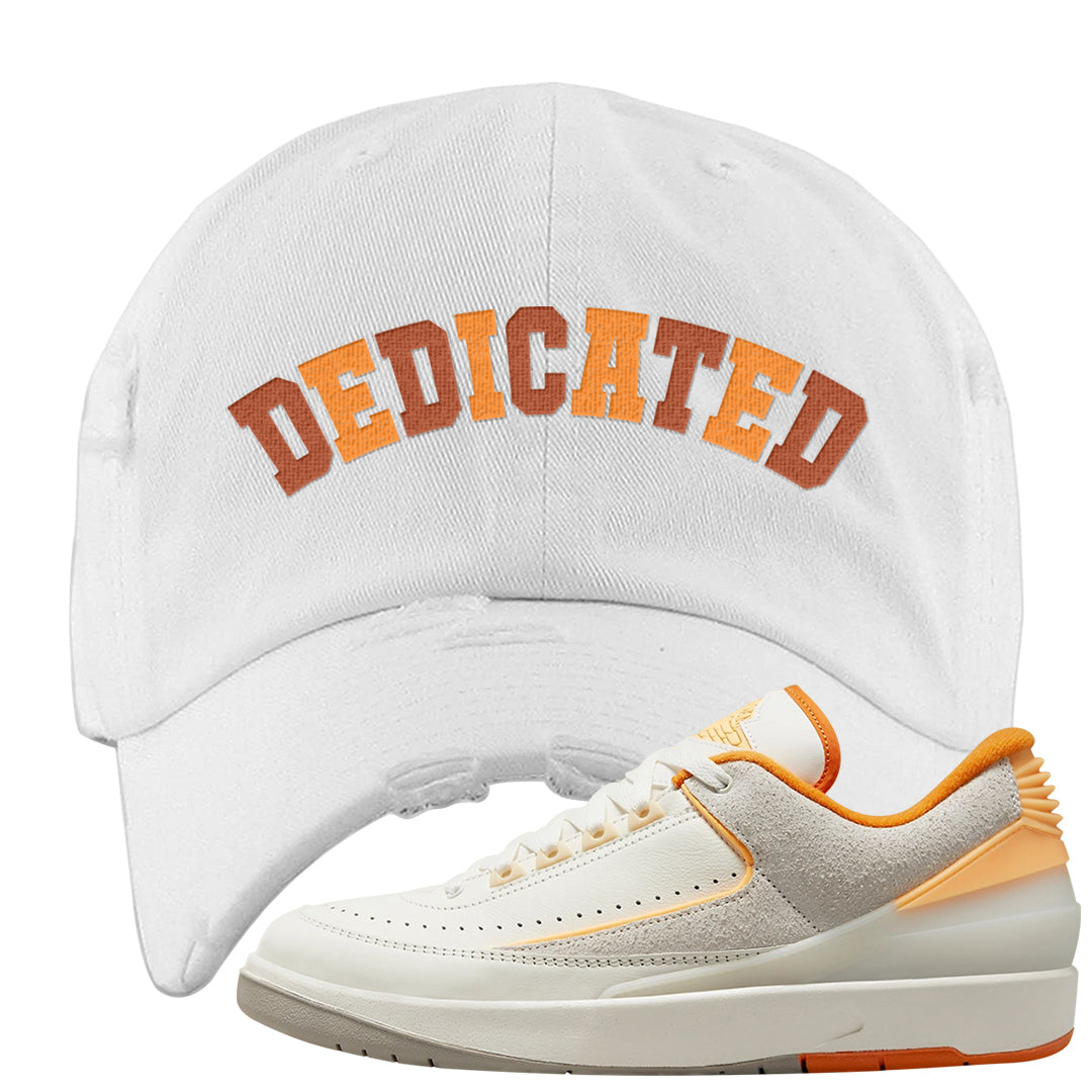 Melon Tint Low Craft 2s Distressed Dad Hat | Dedicated, White
