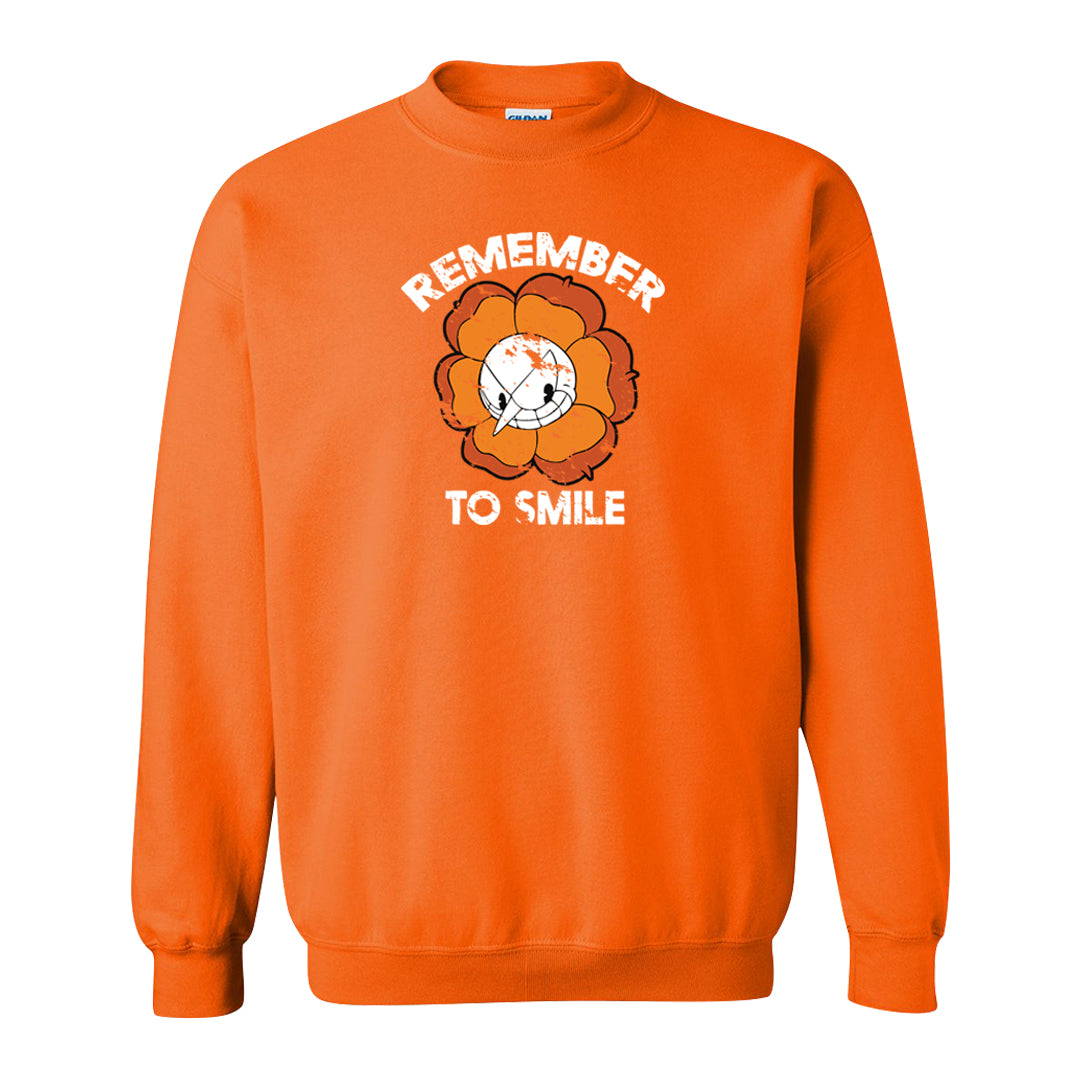 Melon Tint Low Craft 2s Crewneck Sweatshirt | Remember To Smile, Safety Orange
