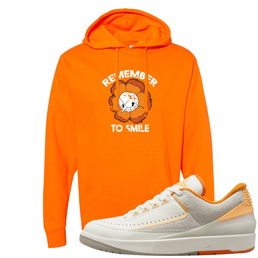Melon Tint Low Craft 2s Hoodie | Remember To Smile, Safety Orange