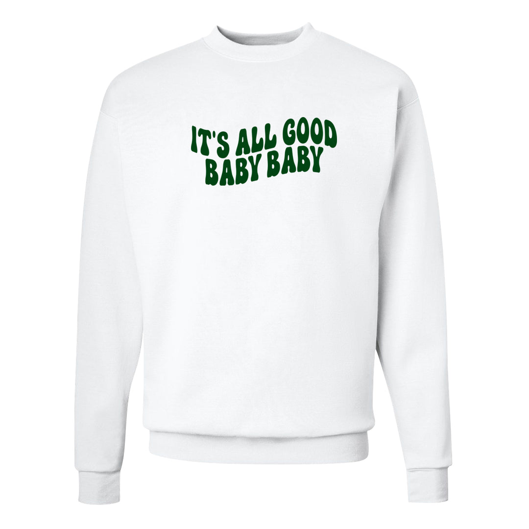 Lucky Green 2s Crewneck Sweatshirt | All Good Baby, White
