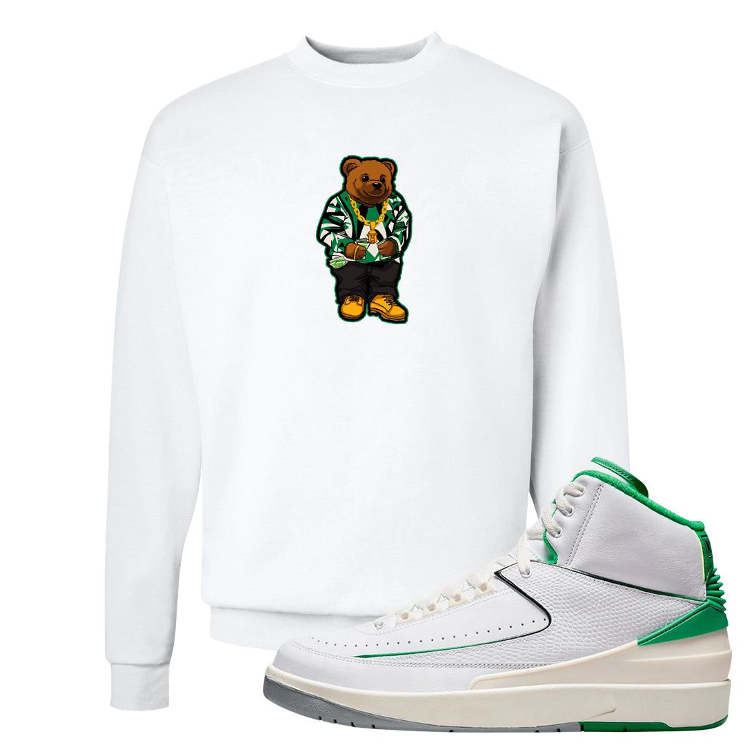 Lucky Green 2s Crewneck Sweatshirt | Sweater Bear, White