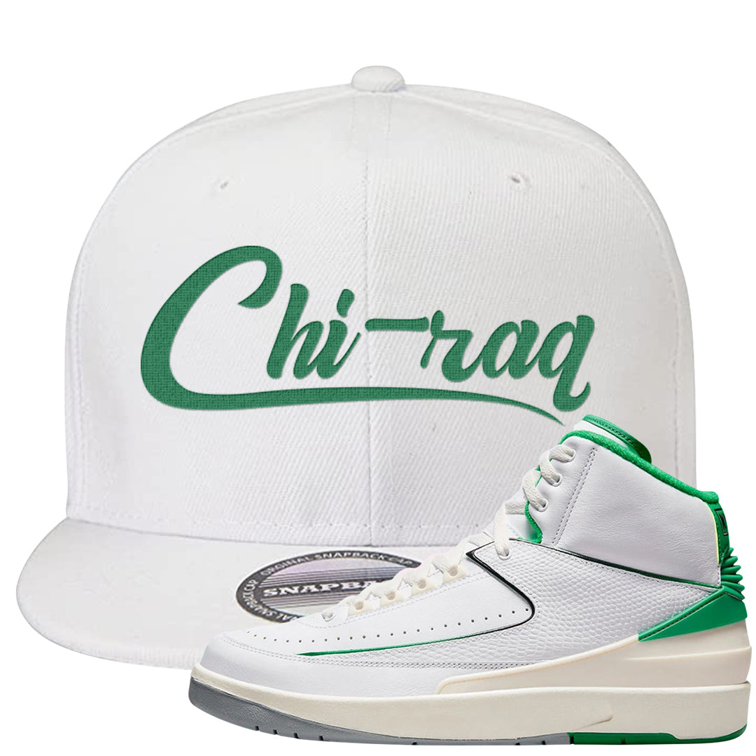 Lucky Green 2s Snapback Hat | Chiraq, White