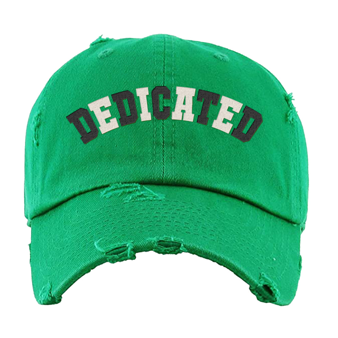 Lucky Green 2s Distressed Dad Hat | Dedicated, Kelly Green