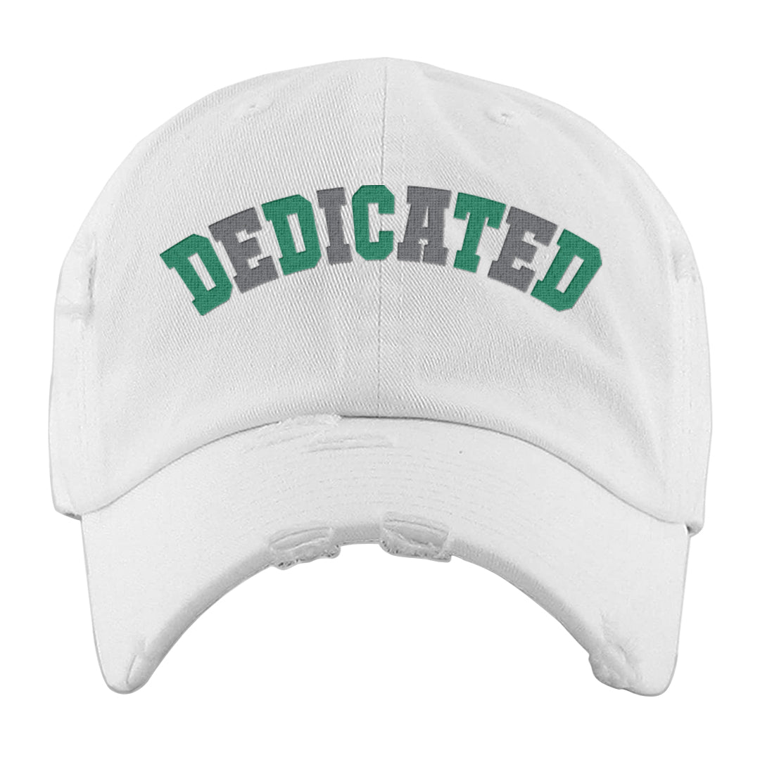 Lucky Green 2s Distressed Dad Hat | Dedicated, White