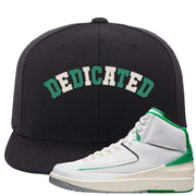 Lucky Green 2s Snapback Hat | Dedicated, Black
