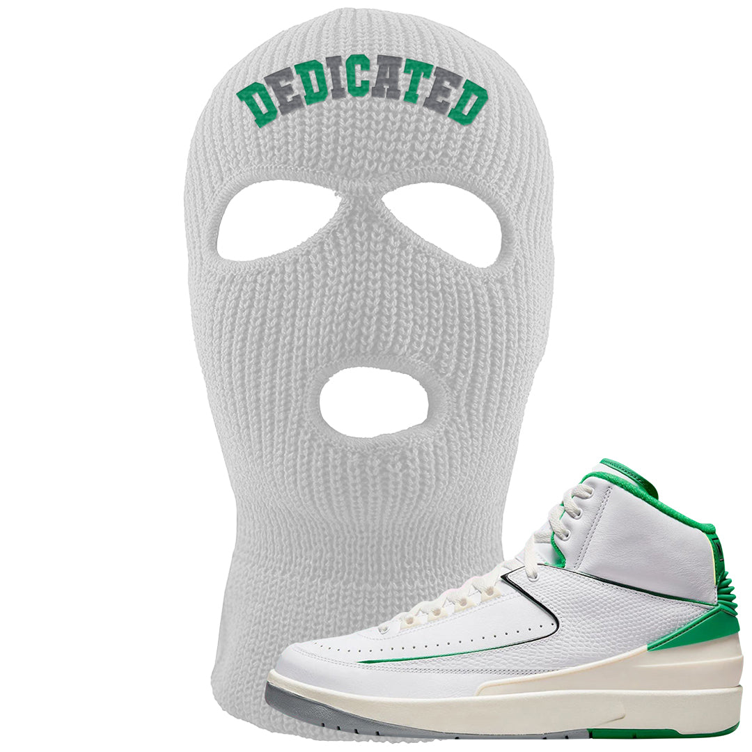 Lucky Green 2s Ski Mask | Dedicated, White