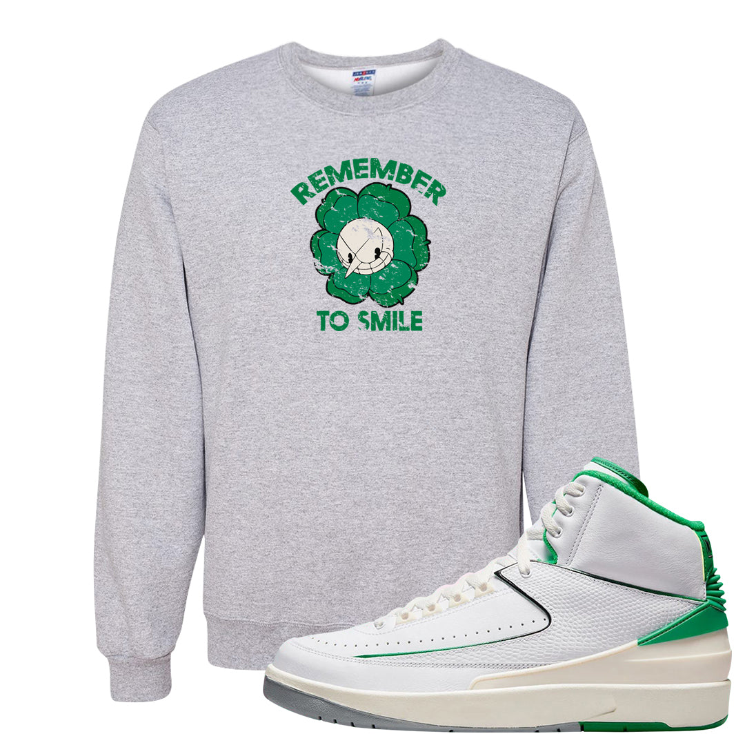 Lucky Green 2s Crewneck Sweatshirt | Remember To Smile, Ash