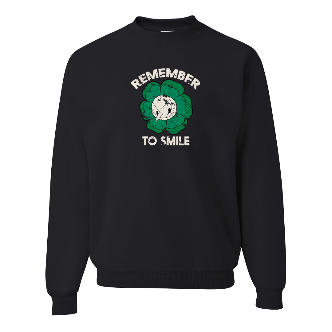 Lucky Green 2s Crewneck Sweatshirt | Remember To Smile, Black