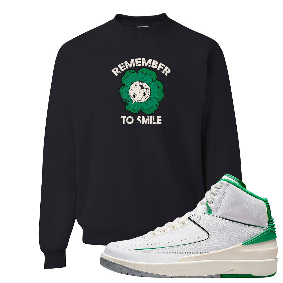 Lucky Green 2s Crewneck Sweatshirt | Remember To Smile, Black
