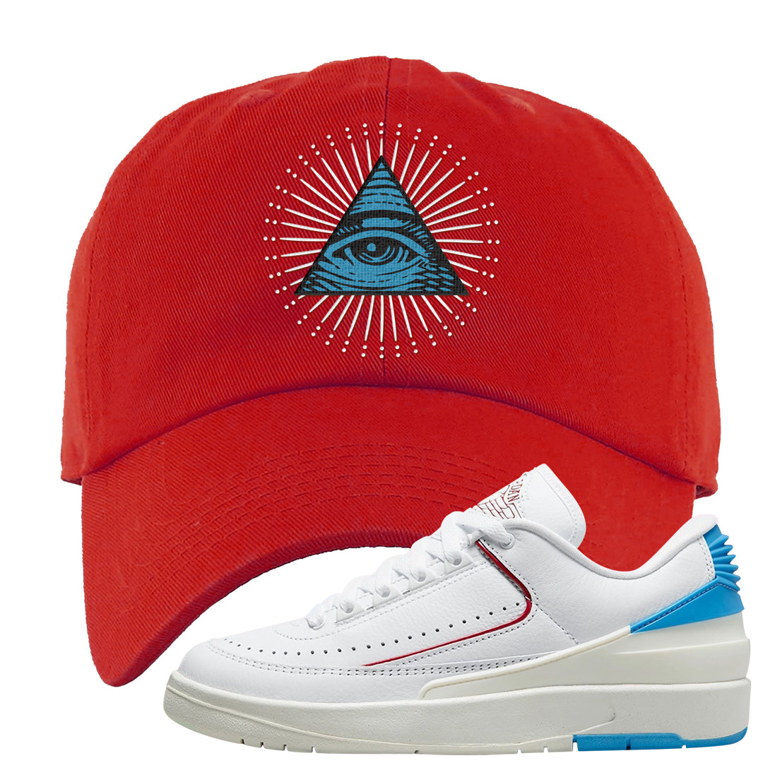 UNC to Chi Low 2s Dad Hat | All Seeing Eye, Red